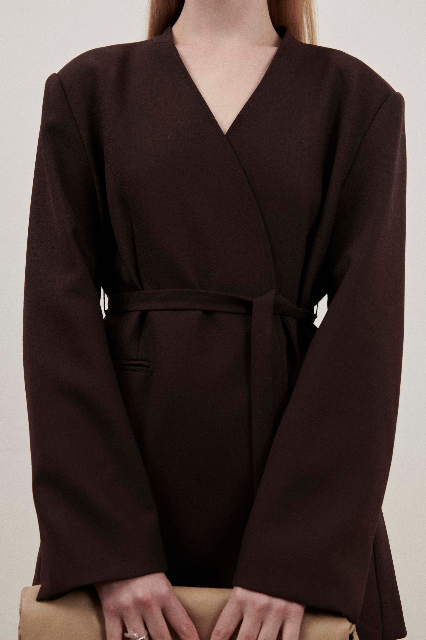 Chocolate Wrap Blazer