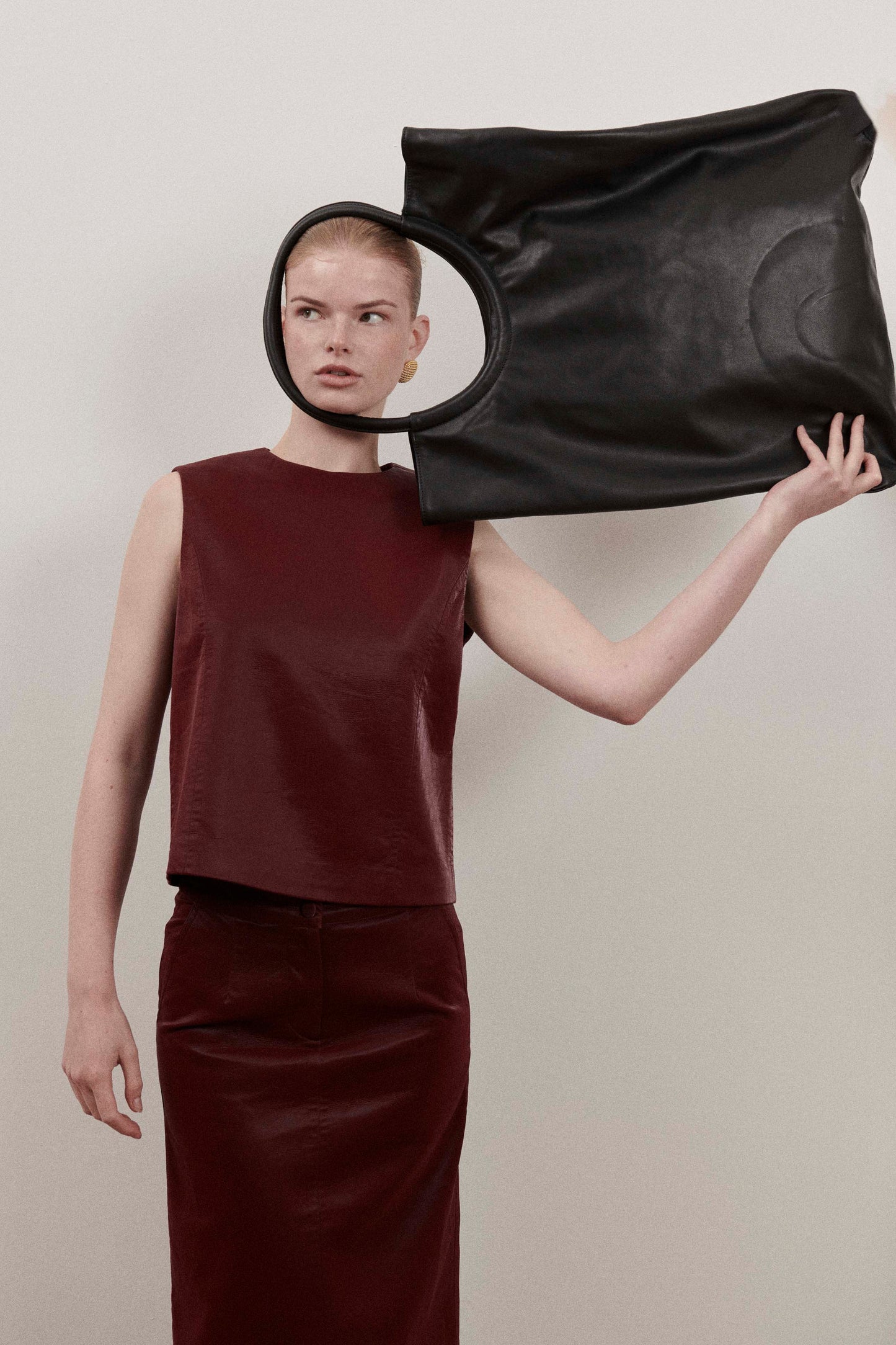 Black Leather Mega Bag