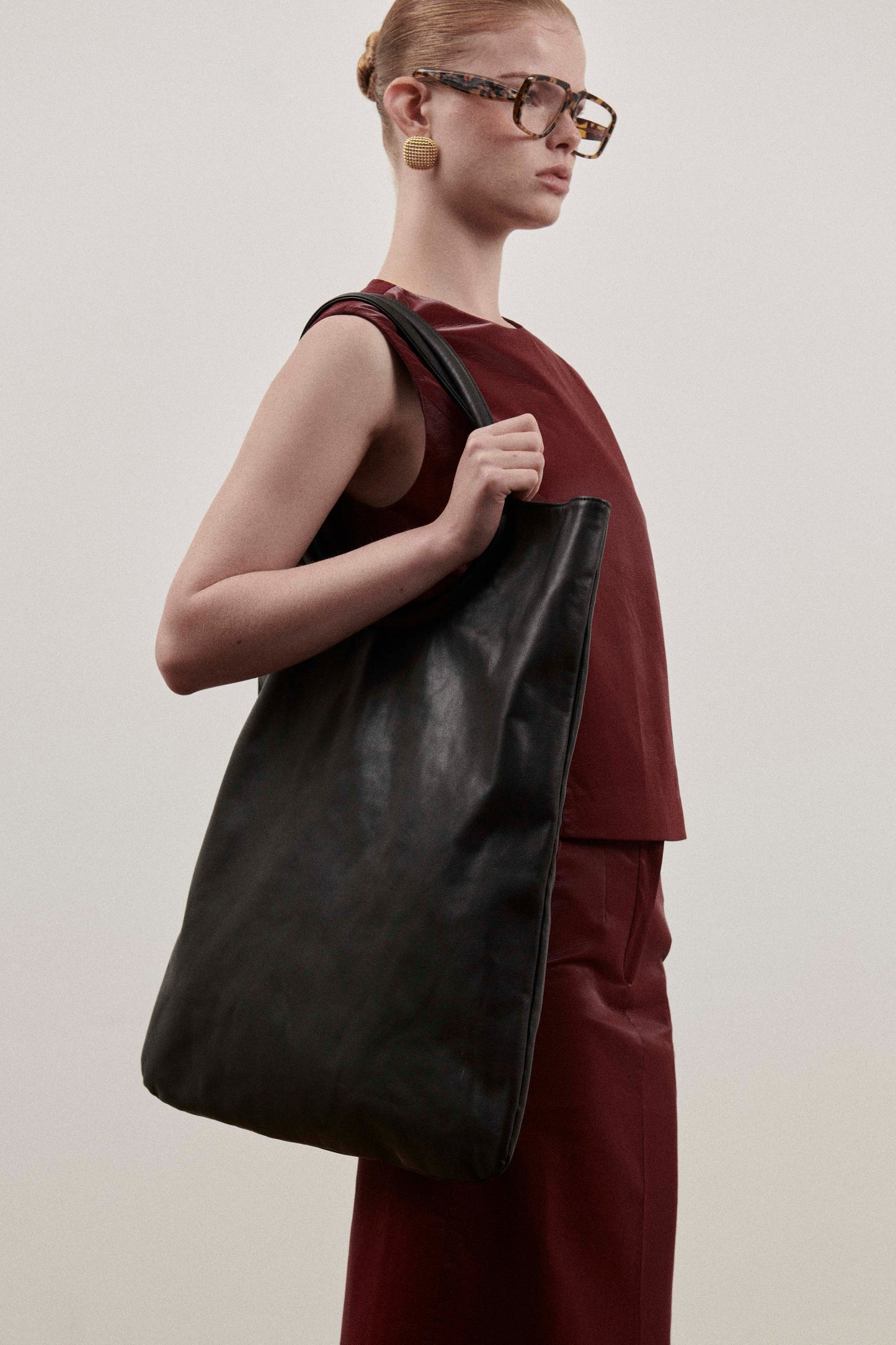 Black Leather Mega Bag