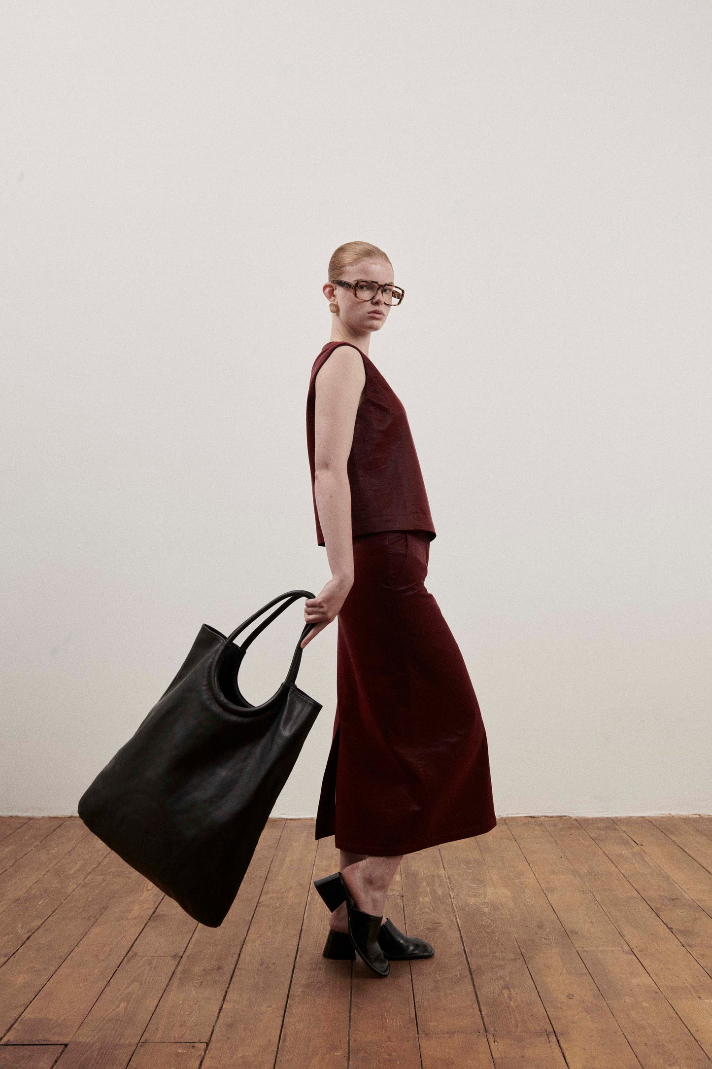 Black Leather Mega Bag