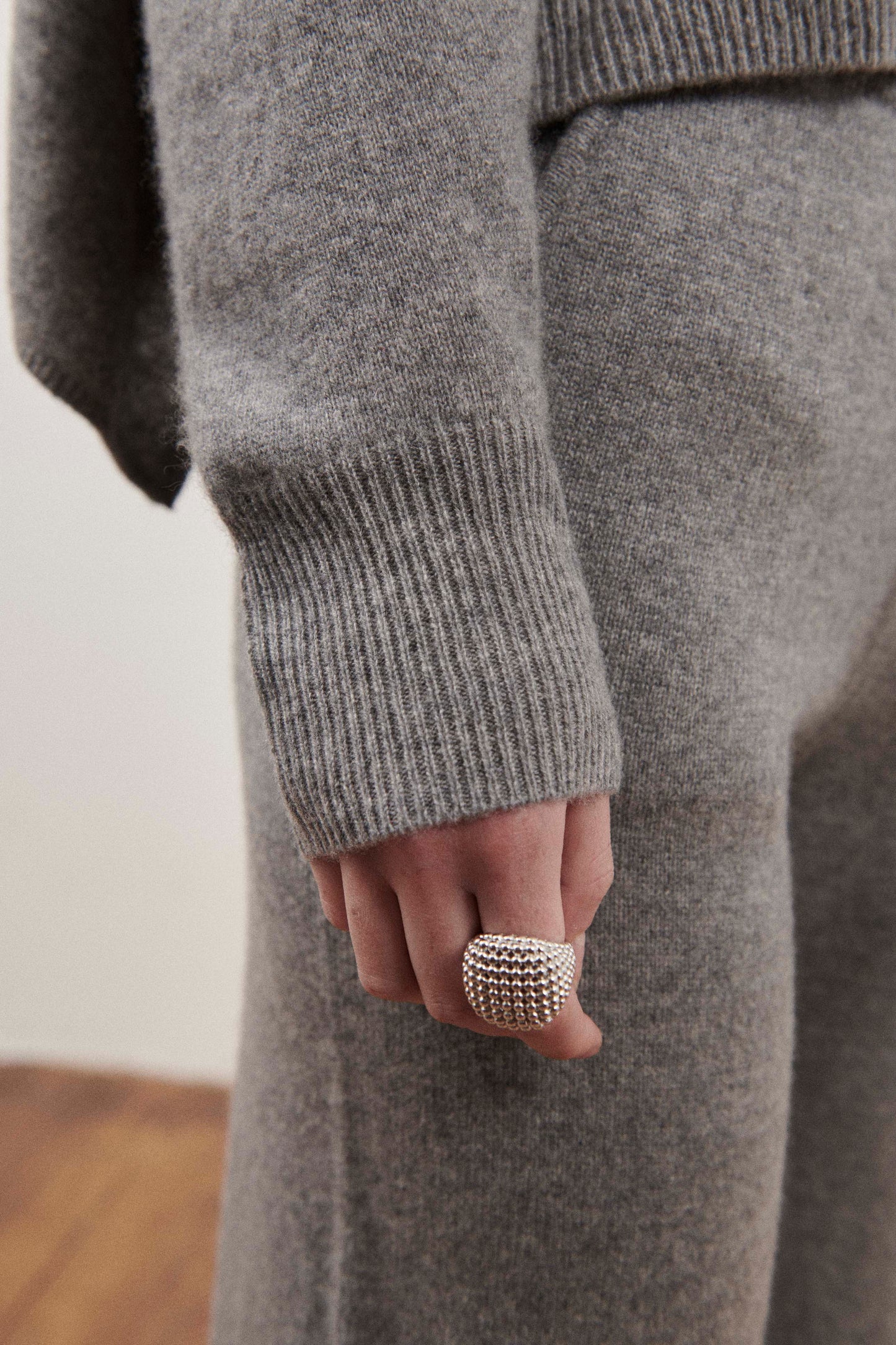 Grey Cashmere Wind Jumper