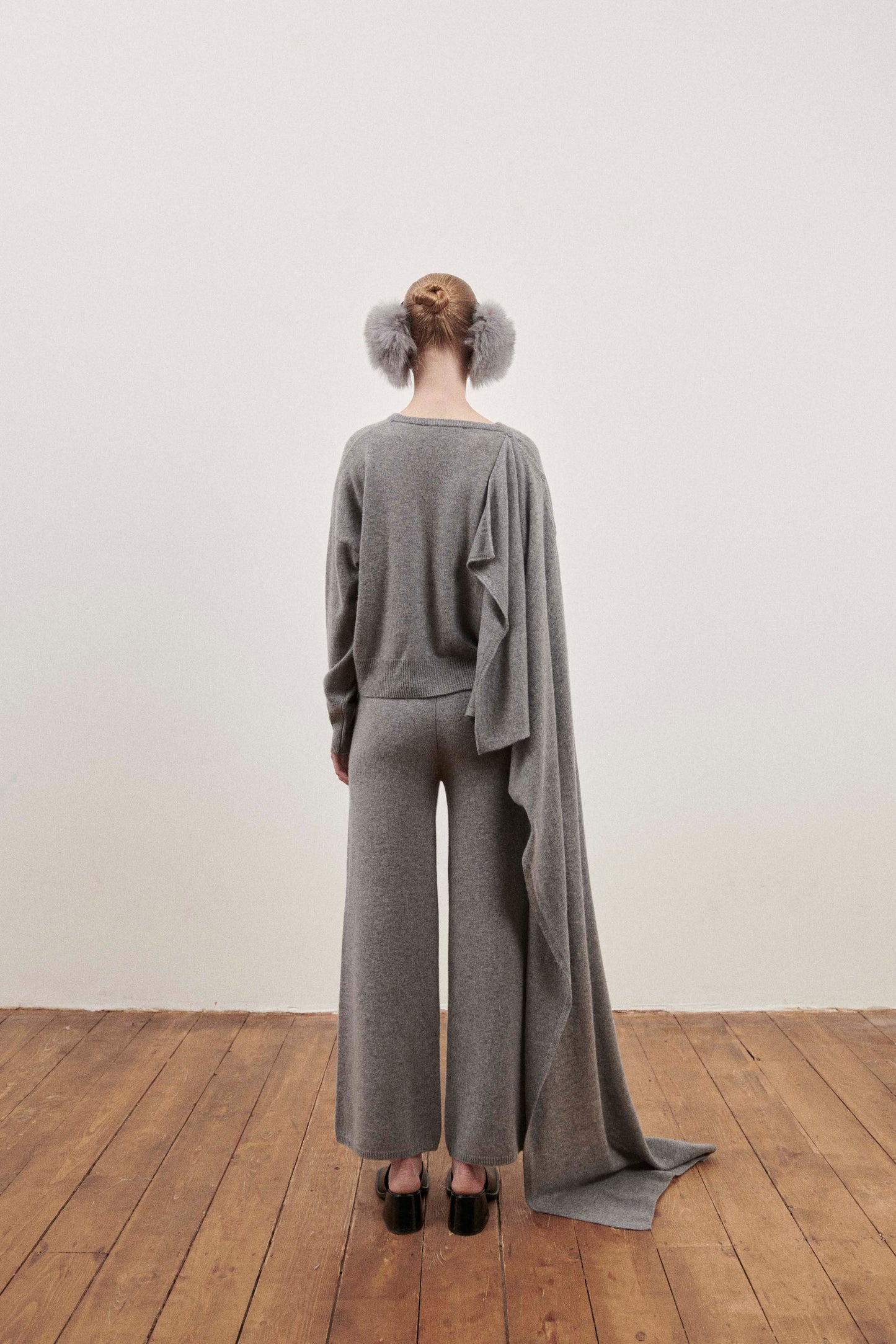 Grey Cashmere Wind Trousers