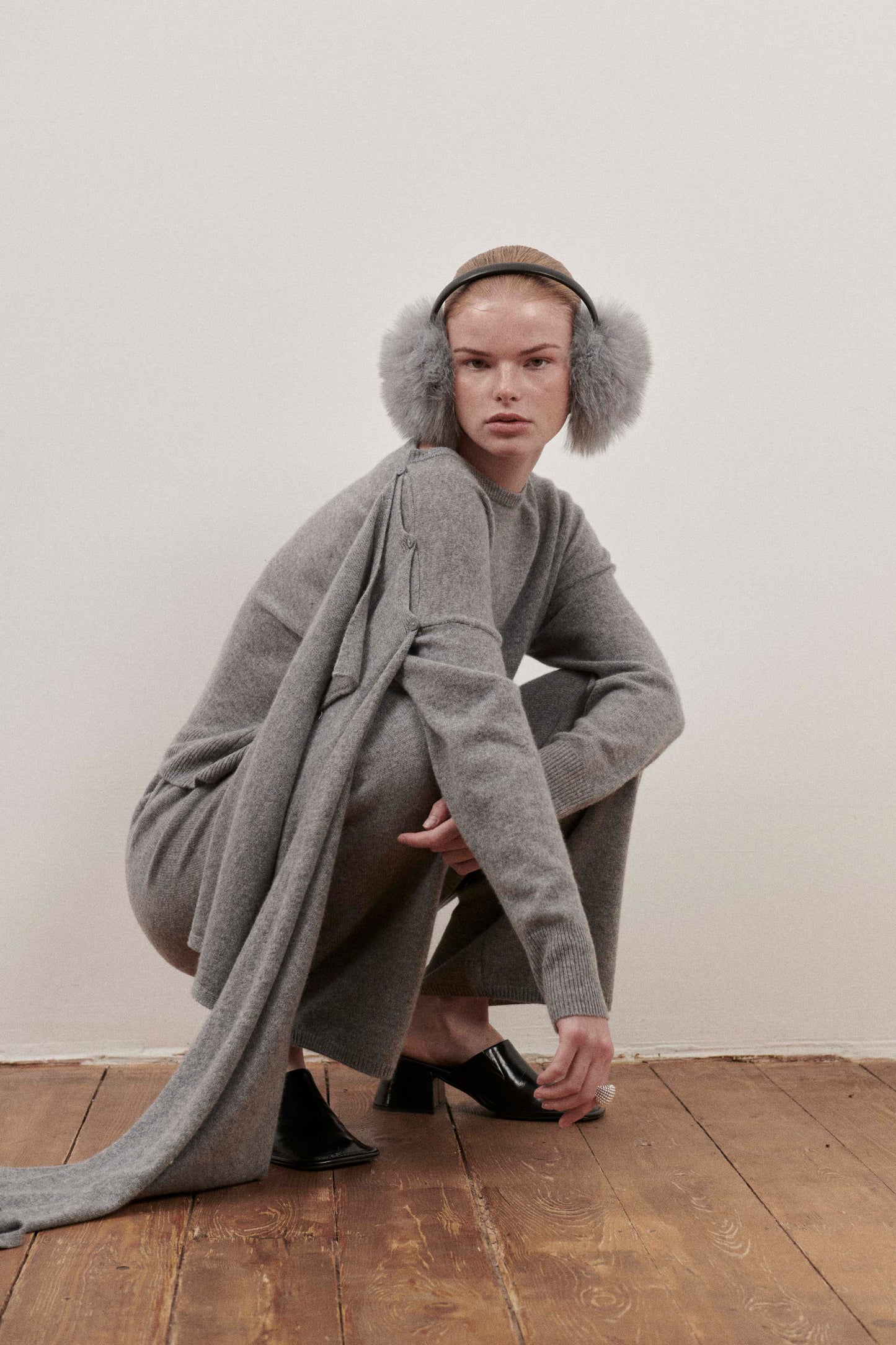Grey Cashmere Wind Trousers