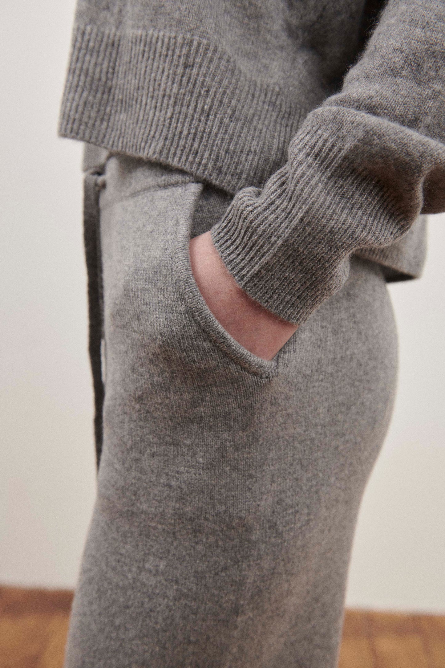 Grey Cashmere Wind Trousers