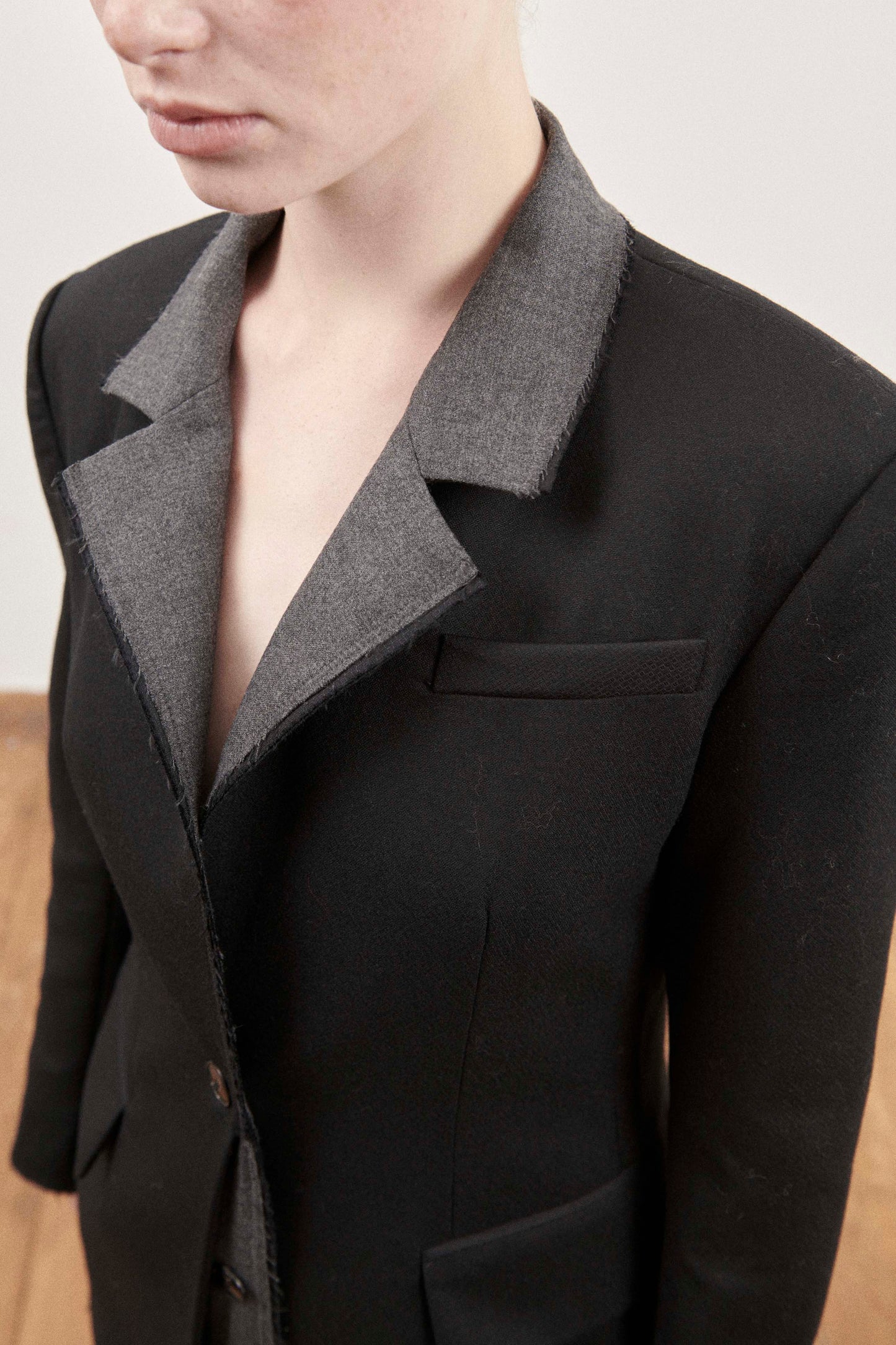 Single Breasted Raw Blazer