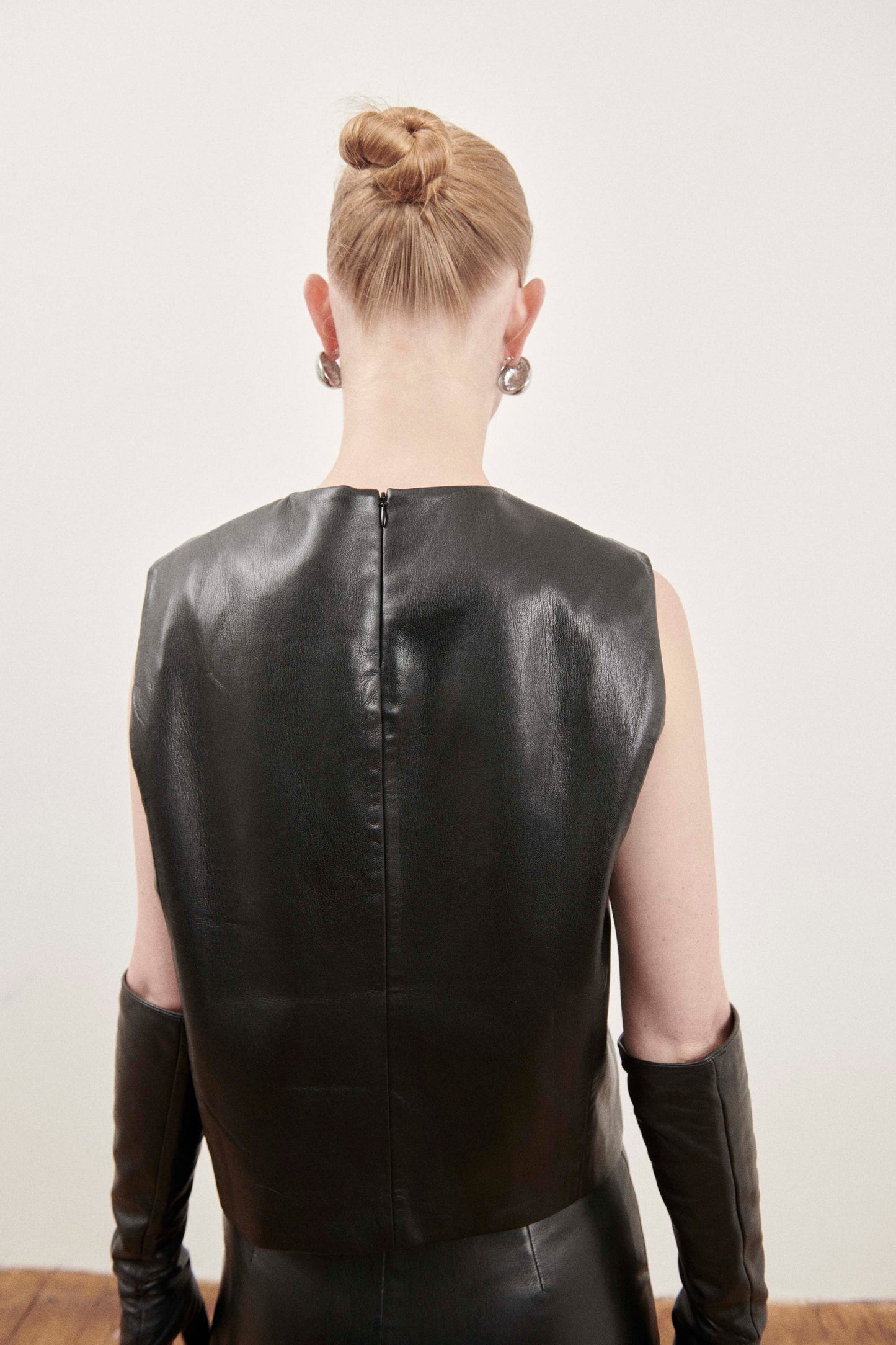 Black Faux Leather Top
