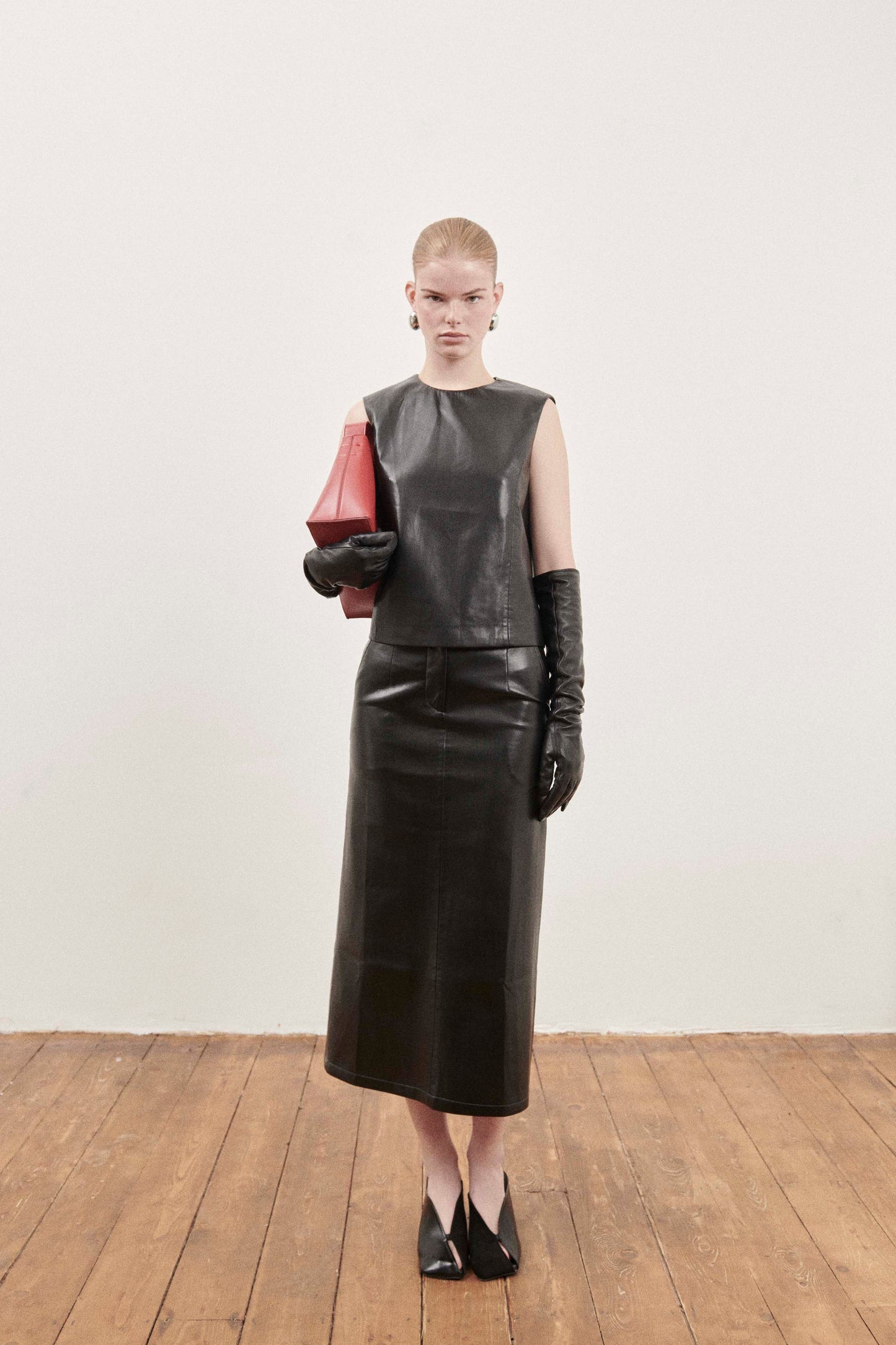 Black Faux Leather Top