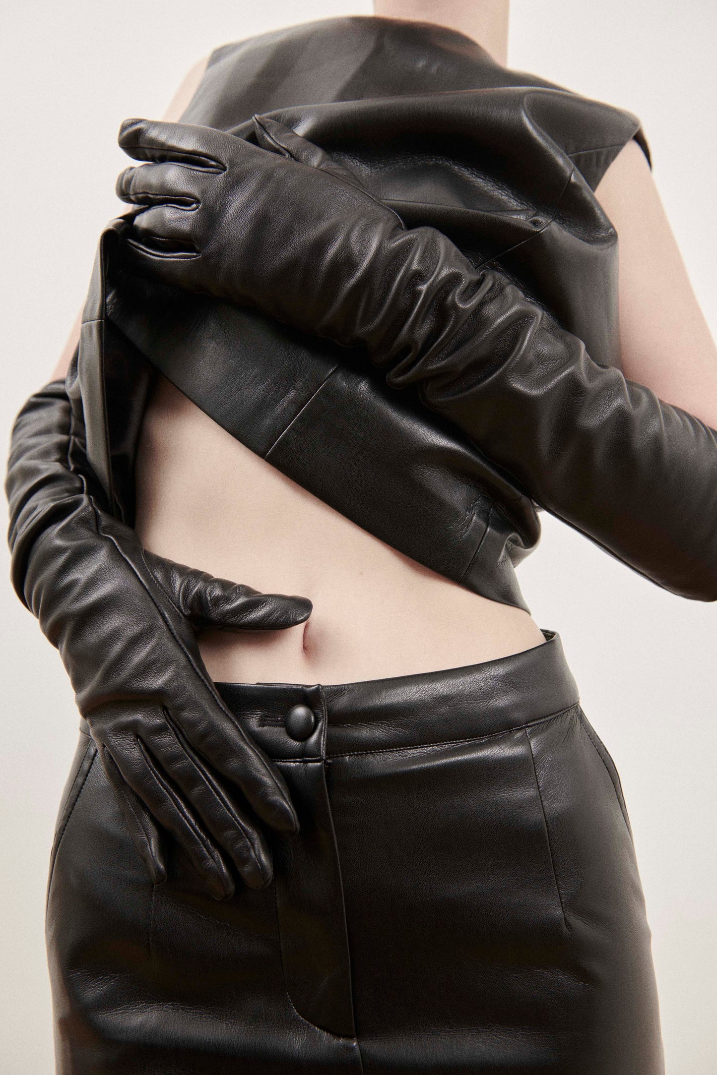Black Faux Leather Skirt
