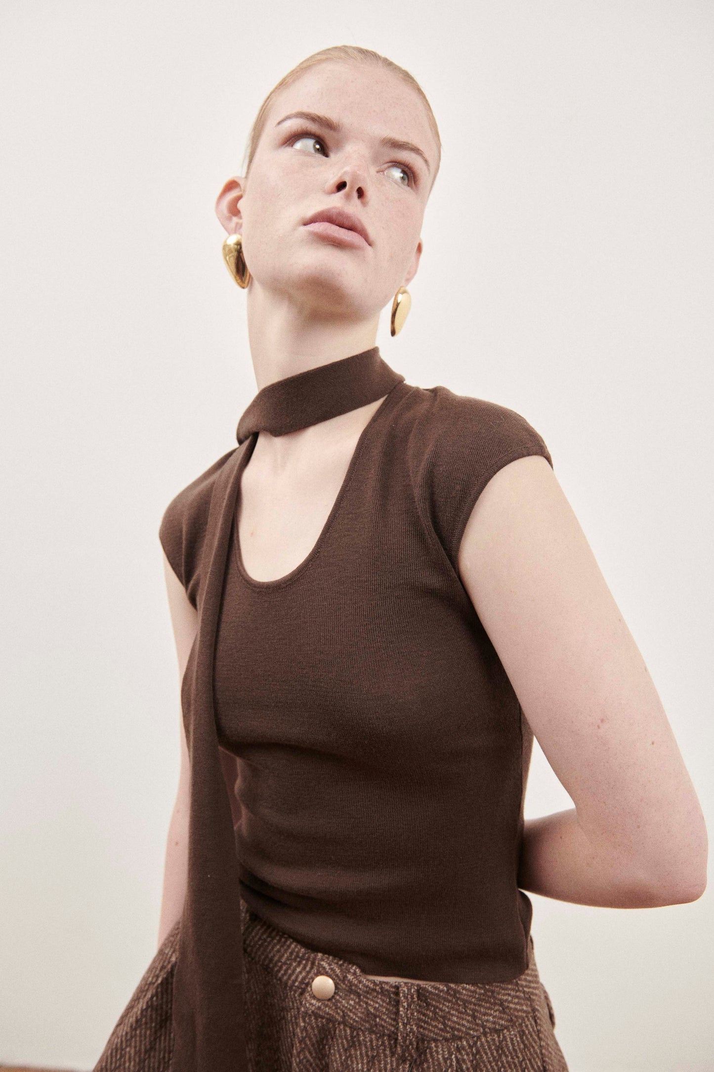 Brown Knit Baby Top