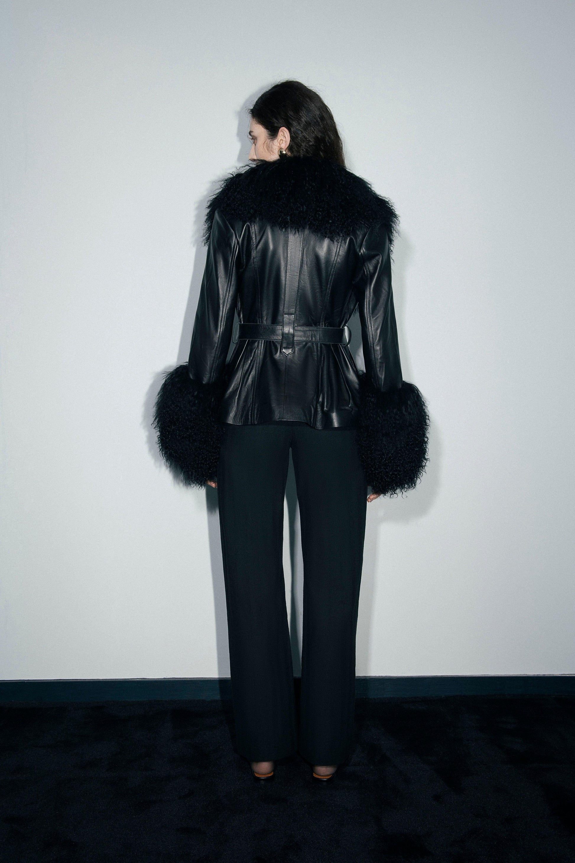 Lex Mongolian Sheep Fur Leather Jacket - Tutussie