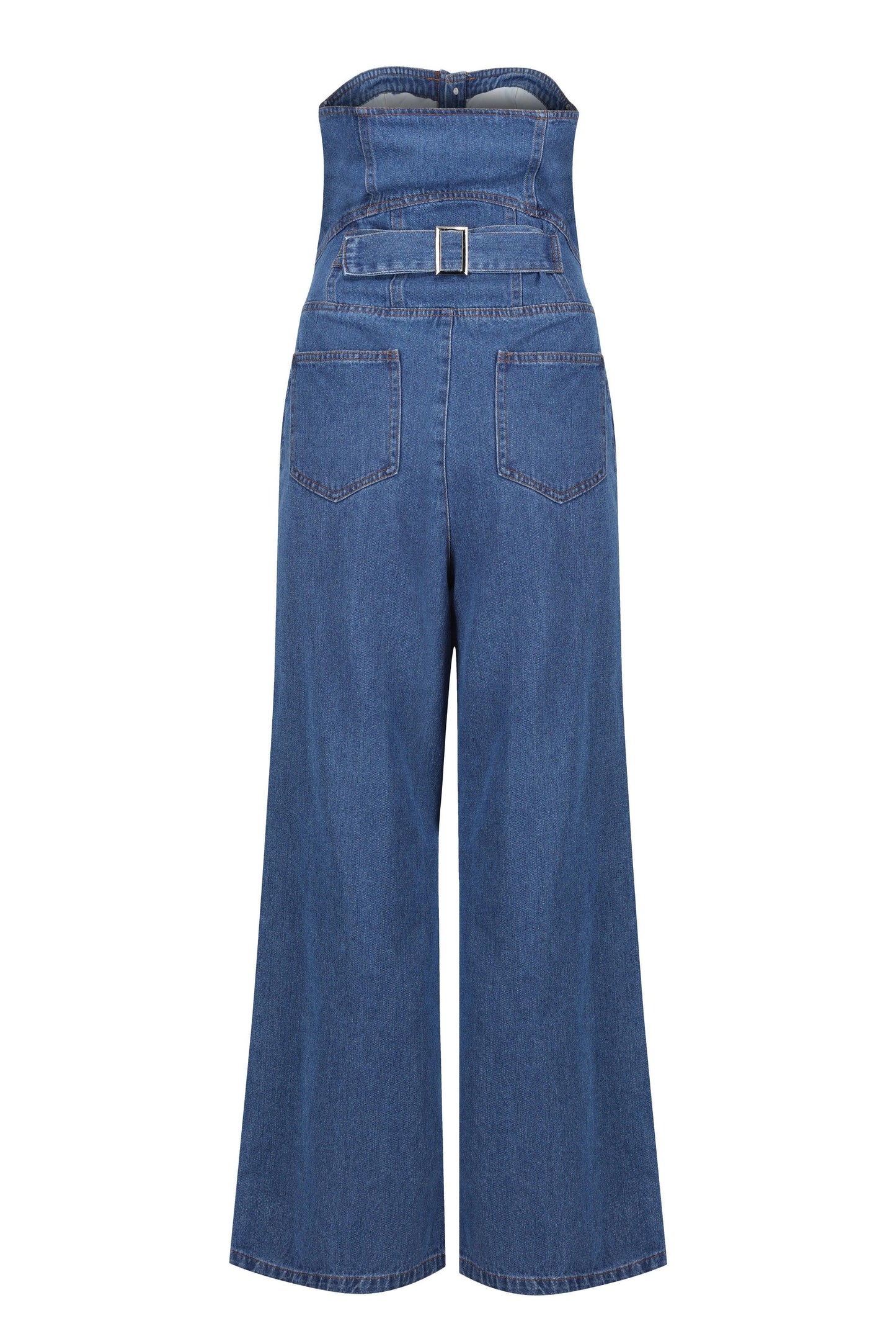 Denim Wide-Leg Jumpsuit in Cotton - Tutussie