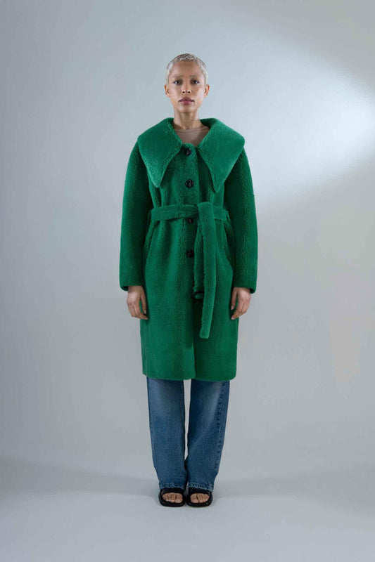 Theodora Coat in Shearling - Tutussie