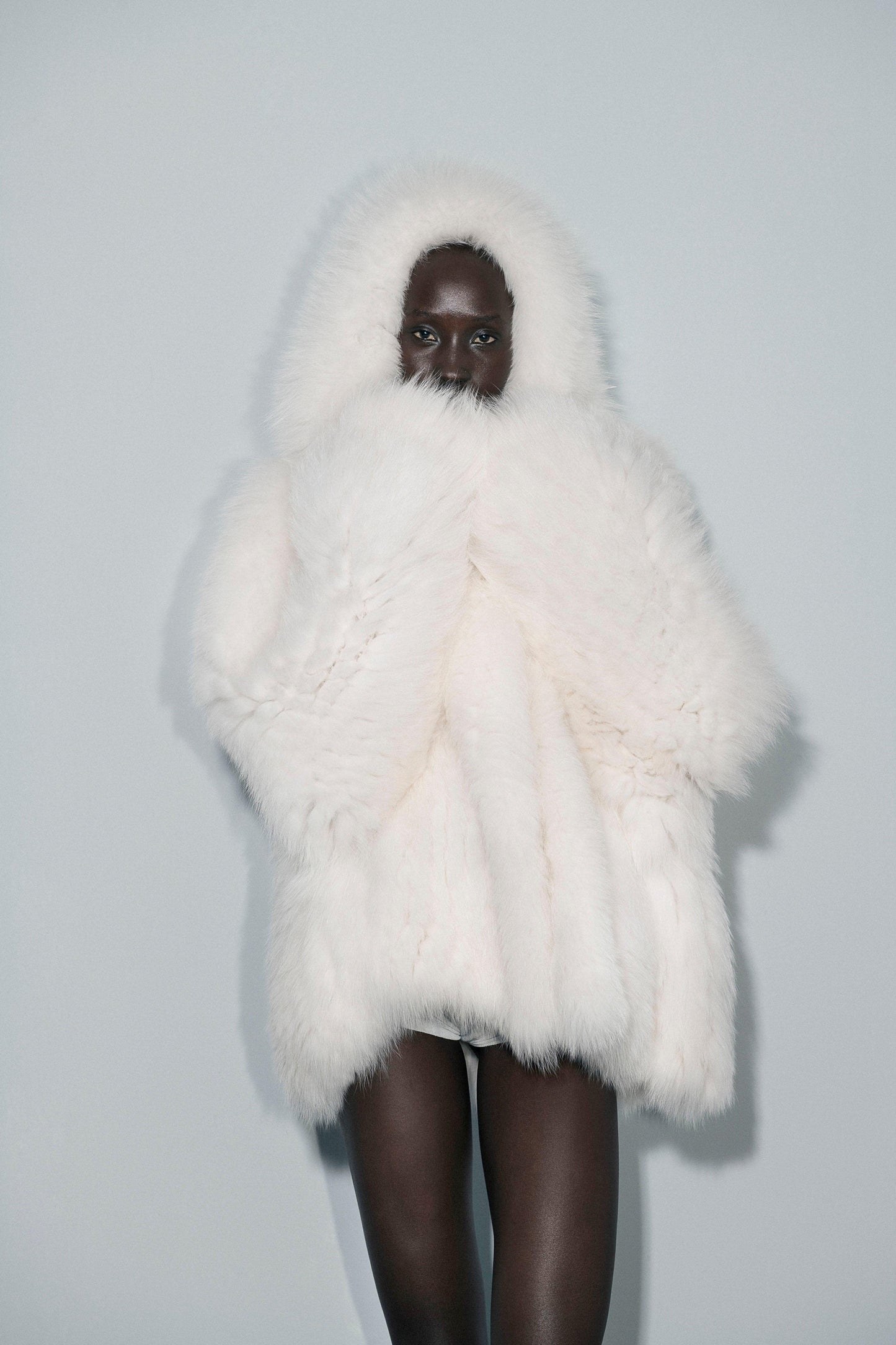 Dion Hooded Fur Coat - Tutussie